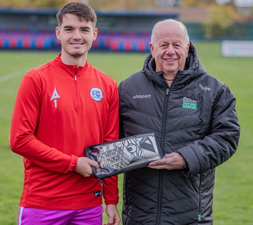 Harry Carr, FC Hartlepool goalkeeper, Ebac Northern League Goalkeeper of the Month September 2025